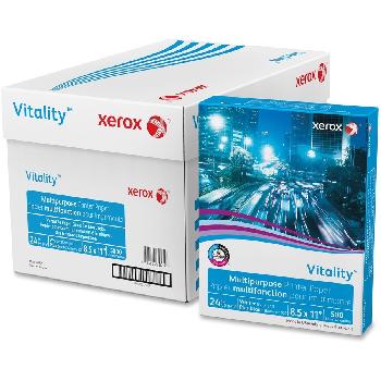 Xerox® Vitality™ White 20 lb. 8.5x11 in. Multipurpose Printer Paper 2500 Sheets per Carton